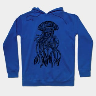 Jellyfish Illustration, Swimming in the Sea Hoodie